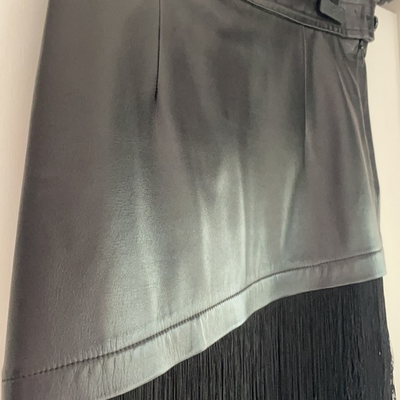 Helmut Lang leather and fringe skirt size 2 - Picture 3 of 7